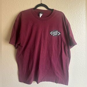 Santa Cruz Skateboards Maroon Short Sleeve Logo Tee